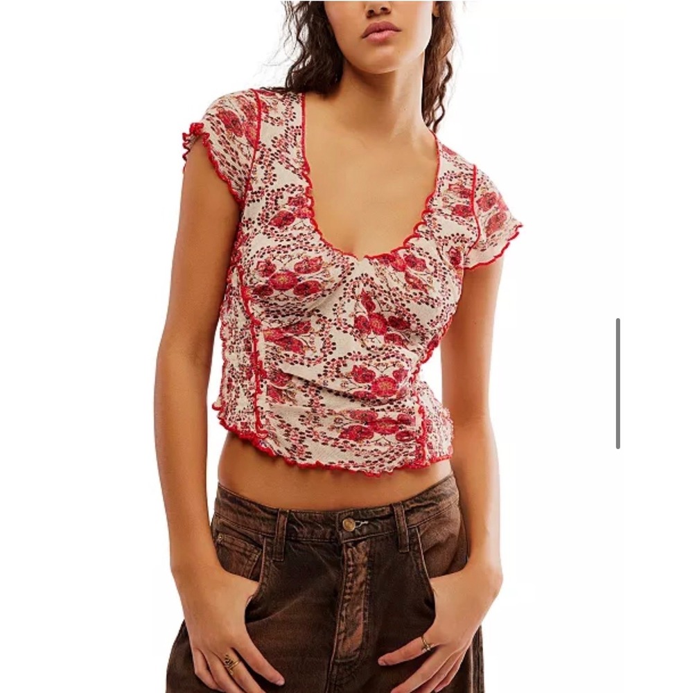 Free People Oh My Baby Tee Size XS Excellent Condition